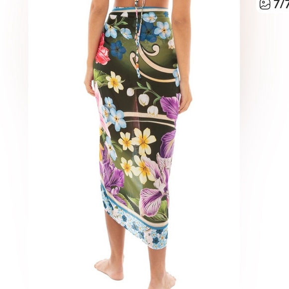 NWT Agua Bendita return to the roots sarong coverup in marine dreamin one size - Picture 4 of 10